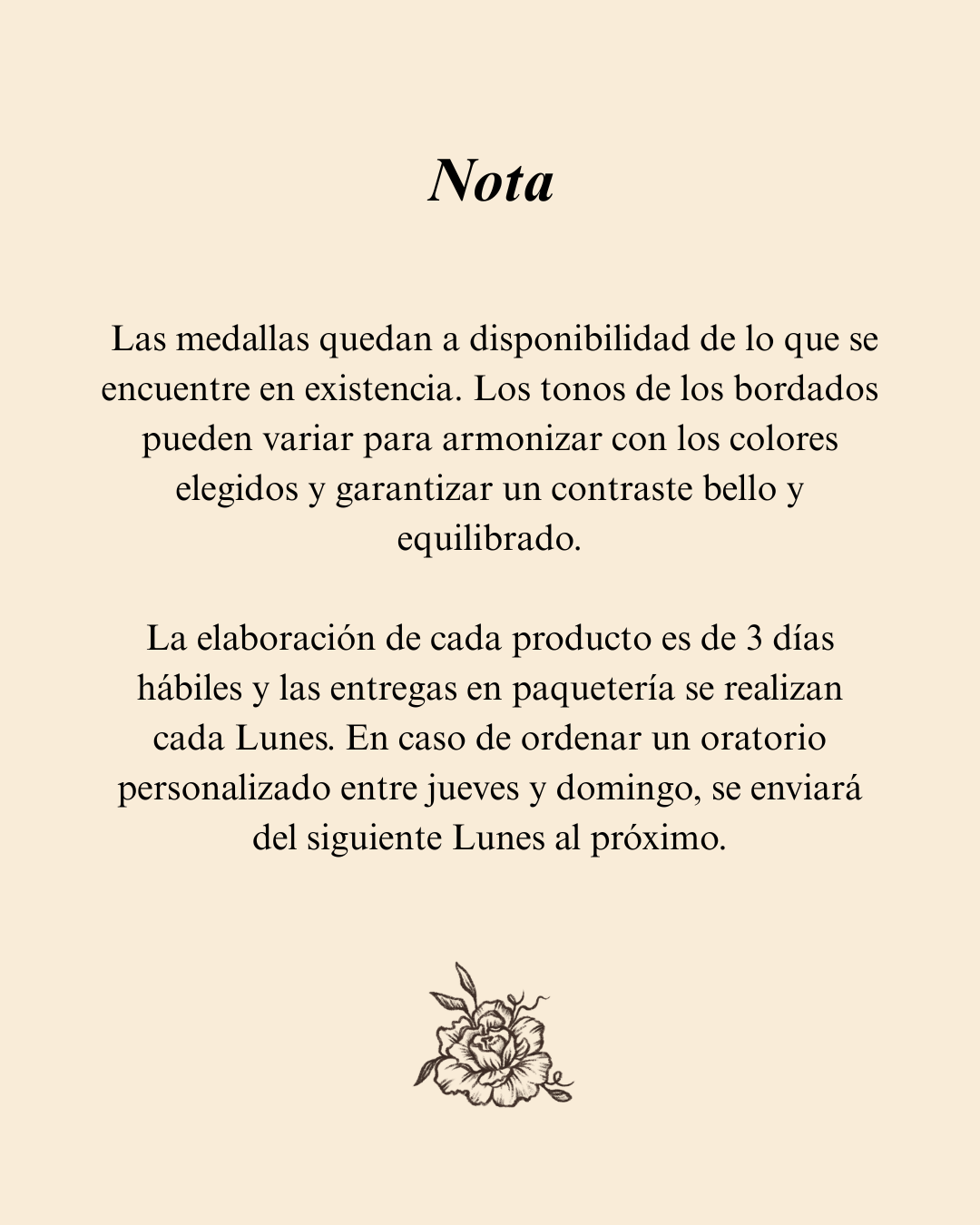 Oratorio personalizado de 1 bordado